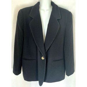 Benard Couture Vintage 80's Oversized Black Wool Blazer Jacket 10P